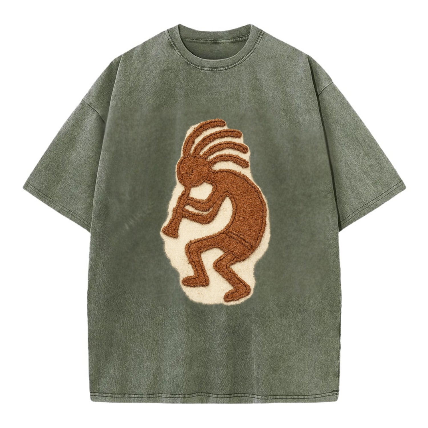 Kokopelli  - Vintage T-shirt - Army Green