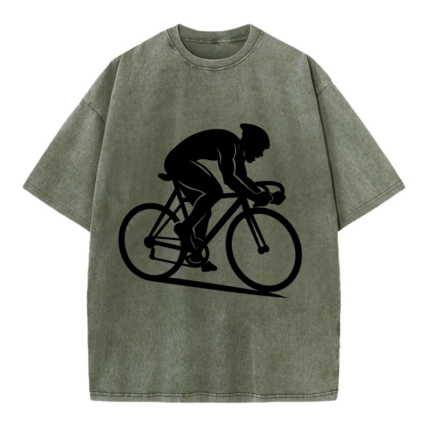 Sprint cyclist racing stance - Vintage T-shirt - Army Green