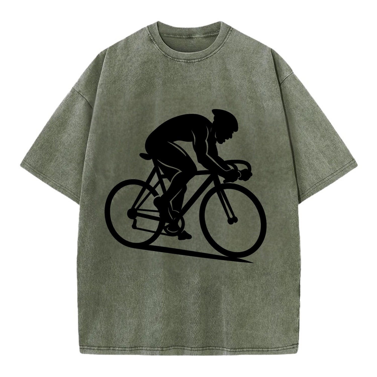 Sprint cyclist racing stance - Vintage T-shirt - Army Green
