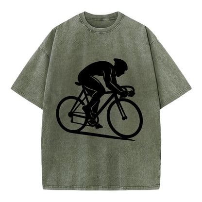 Sprint cyclist racing stance - Vintage T-shirt - Army Green