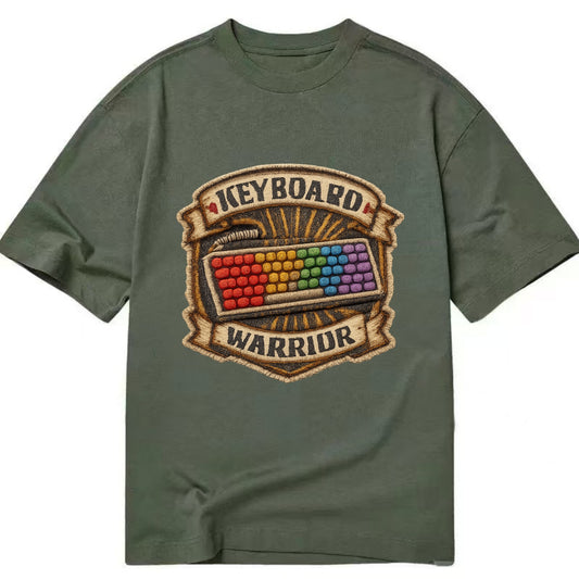 KEYBOARD WARRIOR - mechanical keyboard in RGB rainbow , PC master race - Classic T-shirt - Army Green