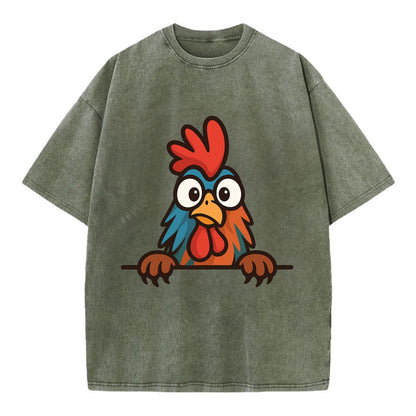 Rooster  - Vintage T-shirt - Army Green