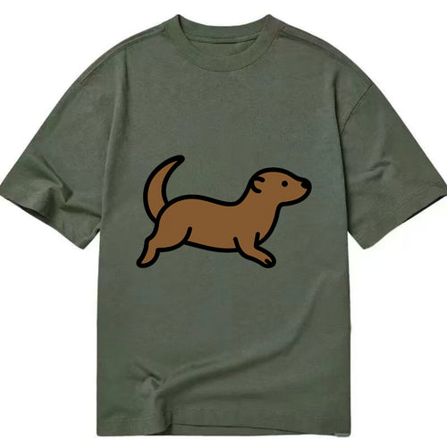 Otter - Brown sleek swimming pose flat side profile - Classic T-shirt