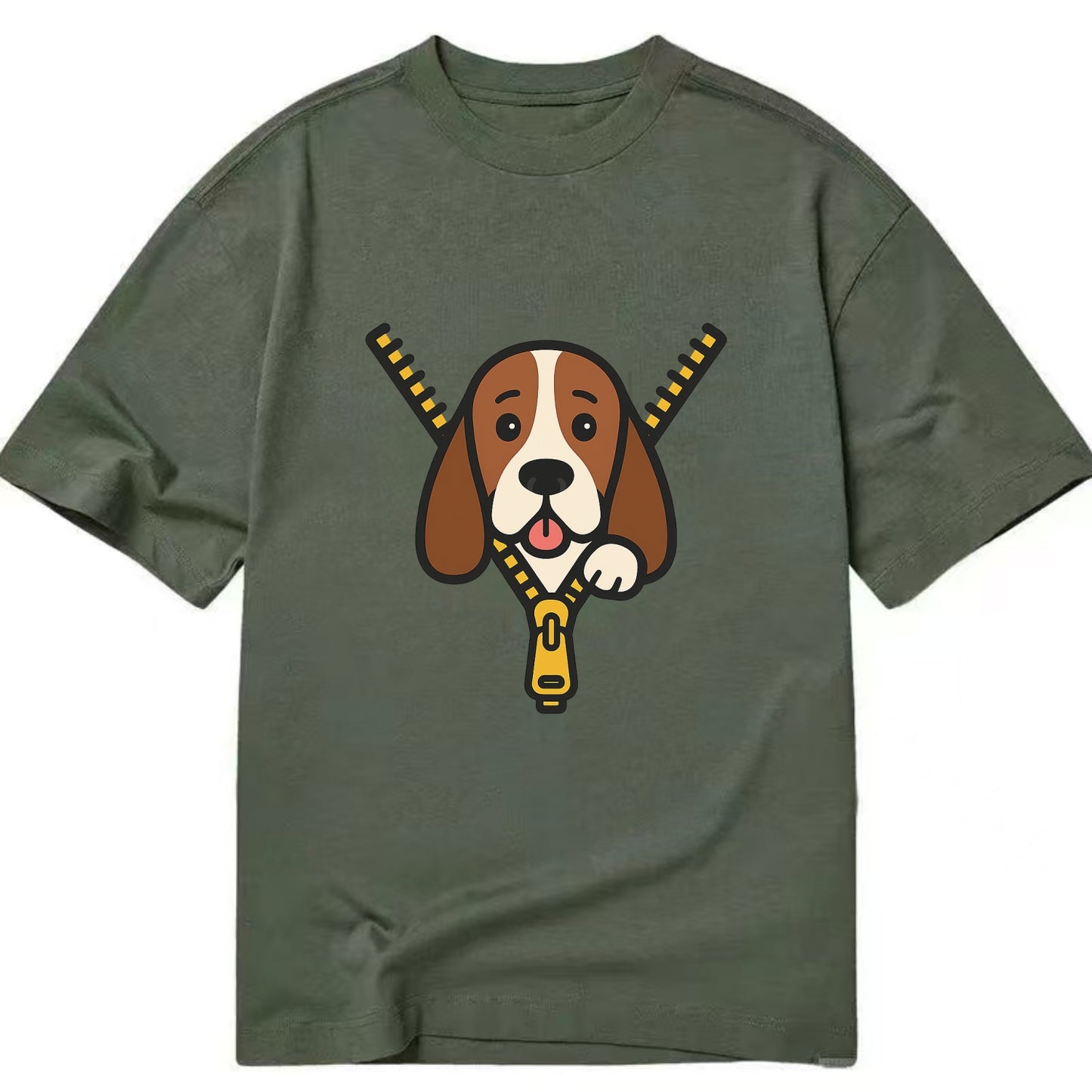 Basset Hound - Classic T-shirt - Army Green