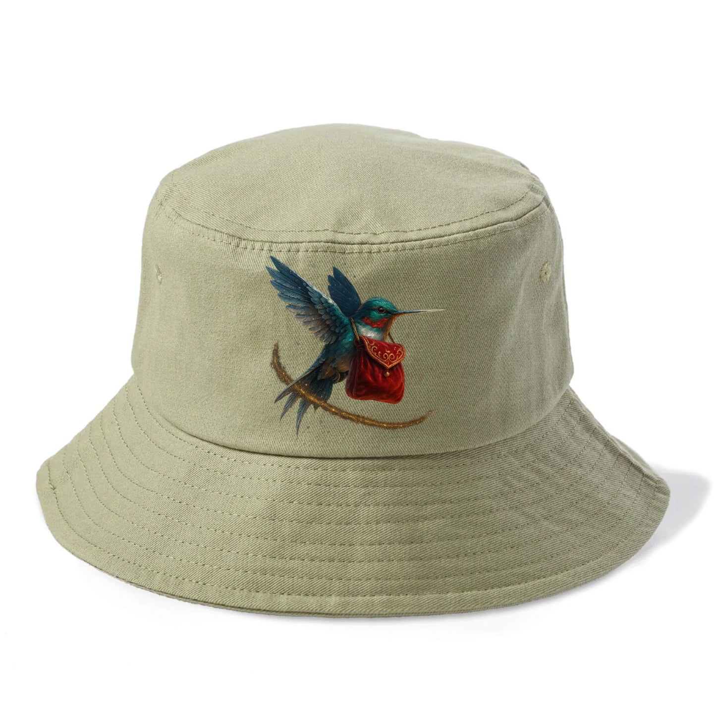 Frostbite Hummingbird Courier  - Bucket Hat - Army Green
