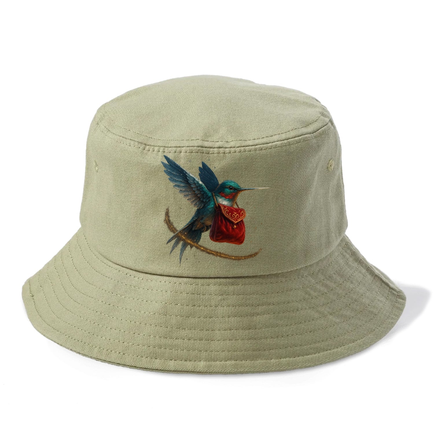 Frostbite Hummingbird Courier  - Bucket Hat - Army Green