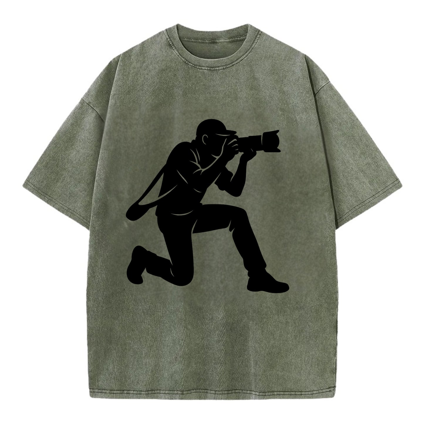 Photographer capturing perfect shot - Vintage T-shirt - Army Green