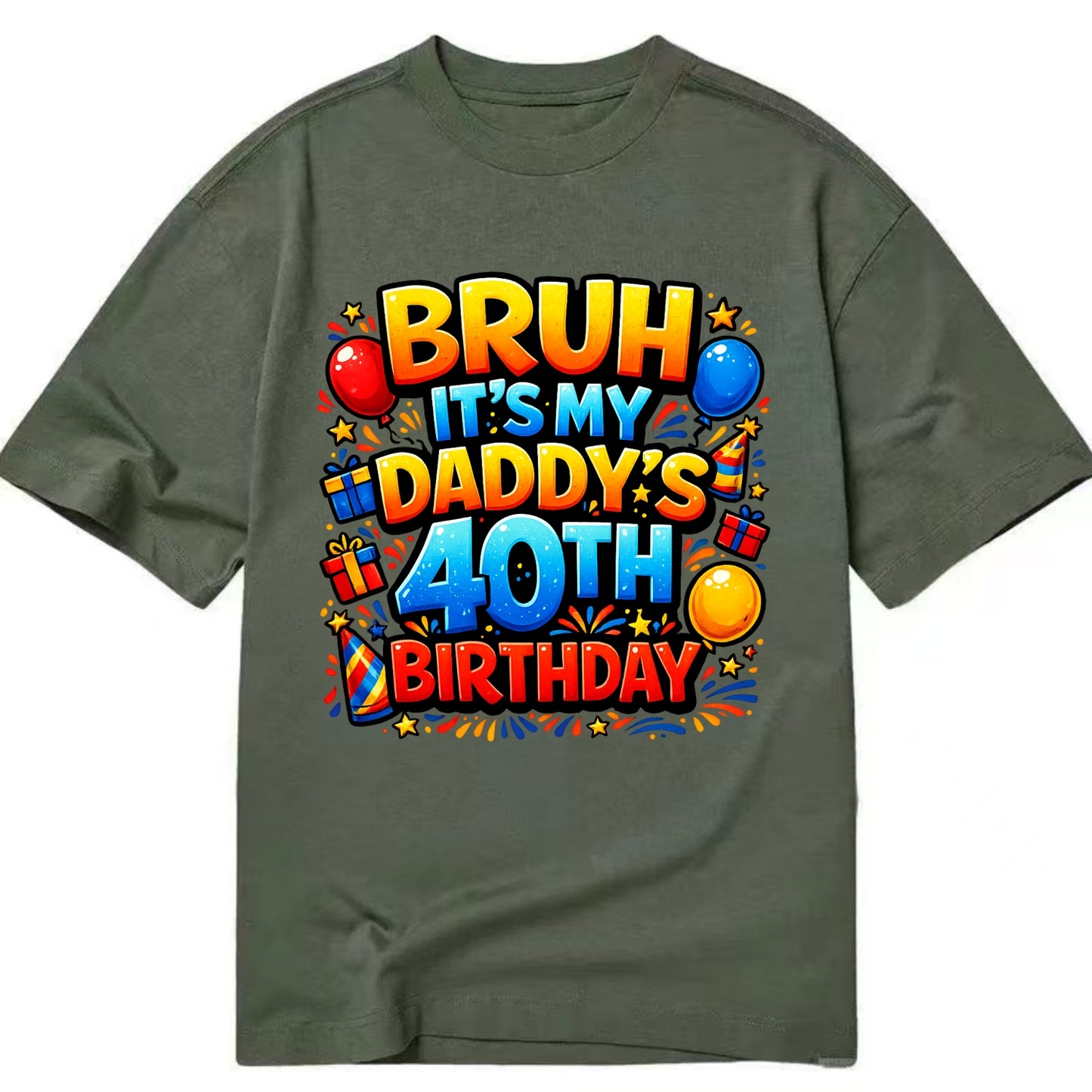 Daddy's 40th Birthday - Classic T-shirt - Army Green