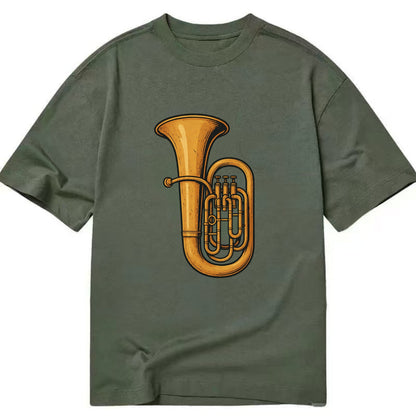 Tuba with large brass bell - Classic T-shirt - Army Green