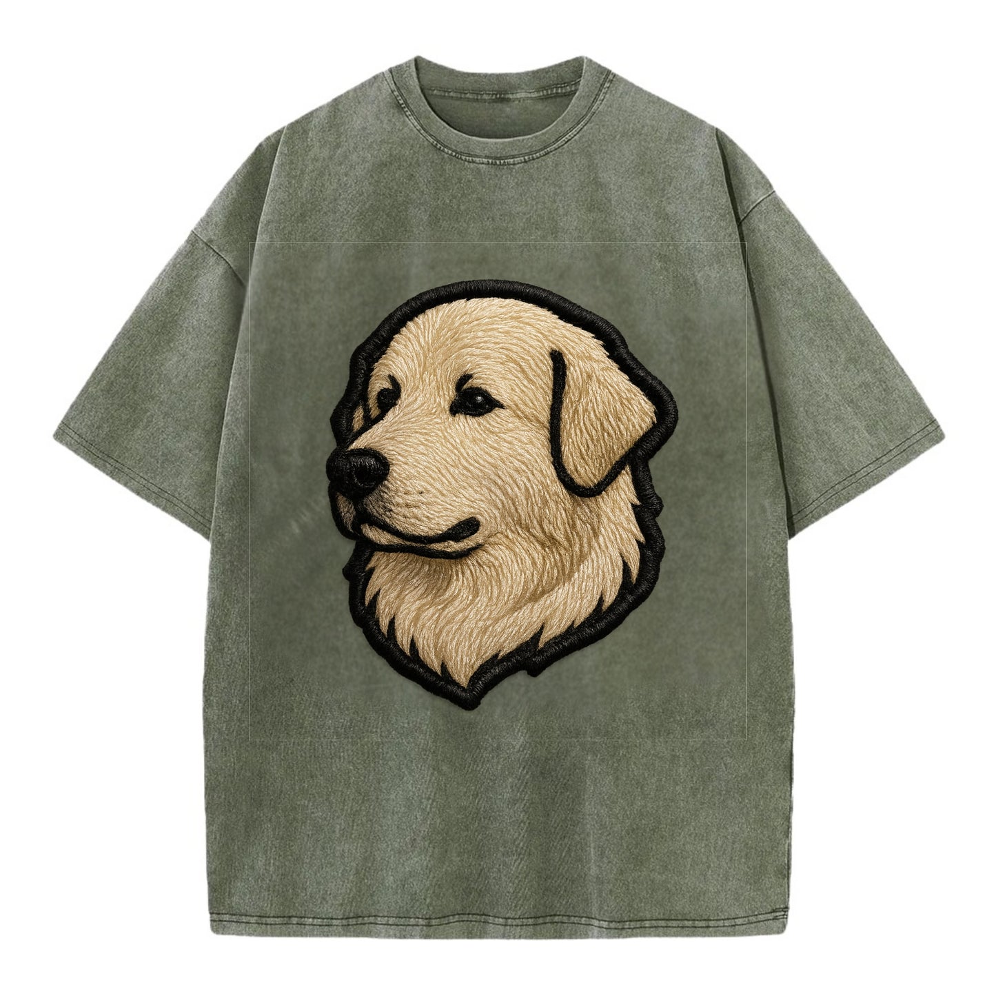 Great Pyrenees - Trendy fluffy giant des - Vintage T-shirt - Army Green