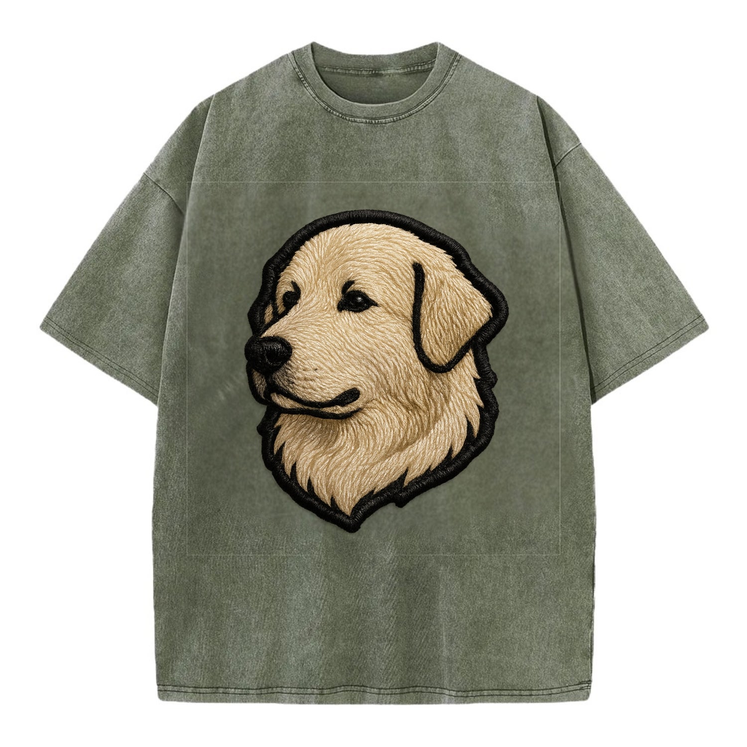 Great Pyrenees - Trendy fluffy giant des - Vintage T-shirt - Army Green