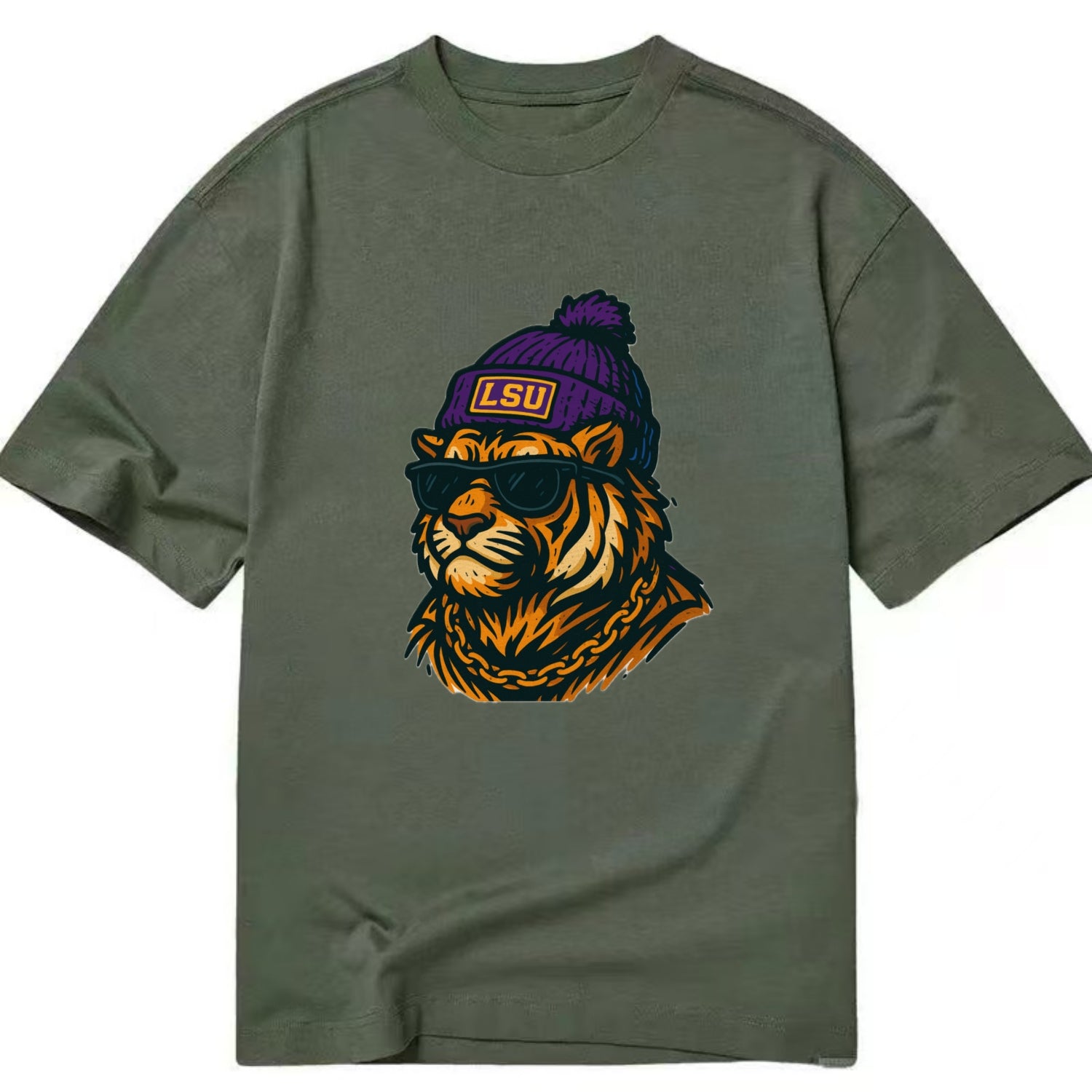 LSU Mike Tiger - Classic T-shirt - Army Green