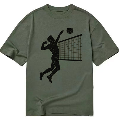 Volleyball player spiking at the net - Classic T-shirt - Army Green