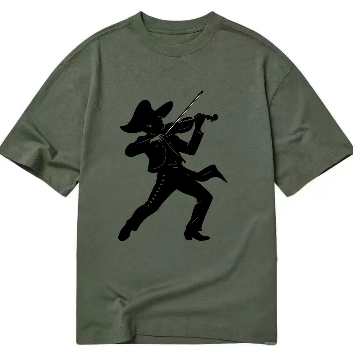 Mariachi violinist passionate performance - Classic T-shirt - Army Green
