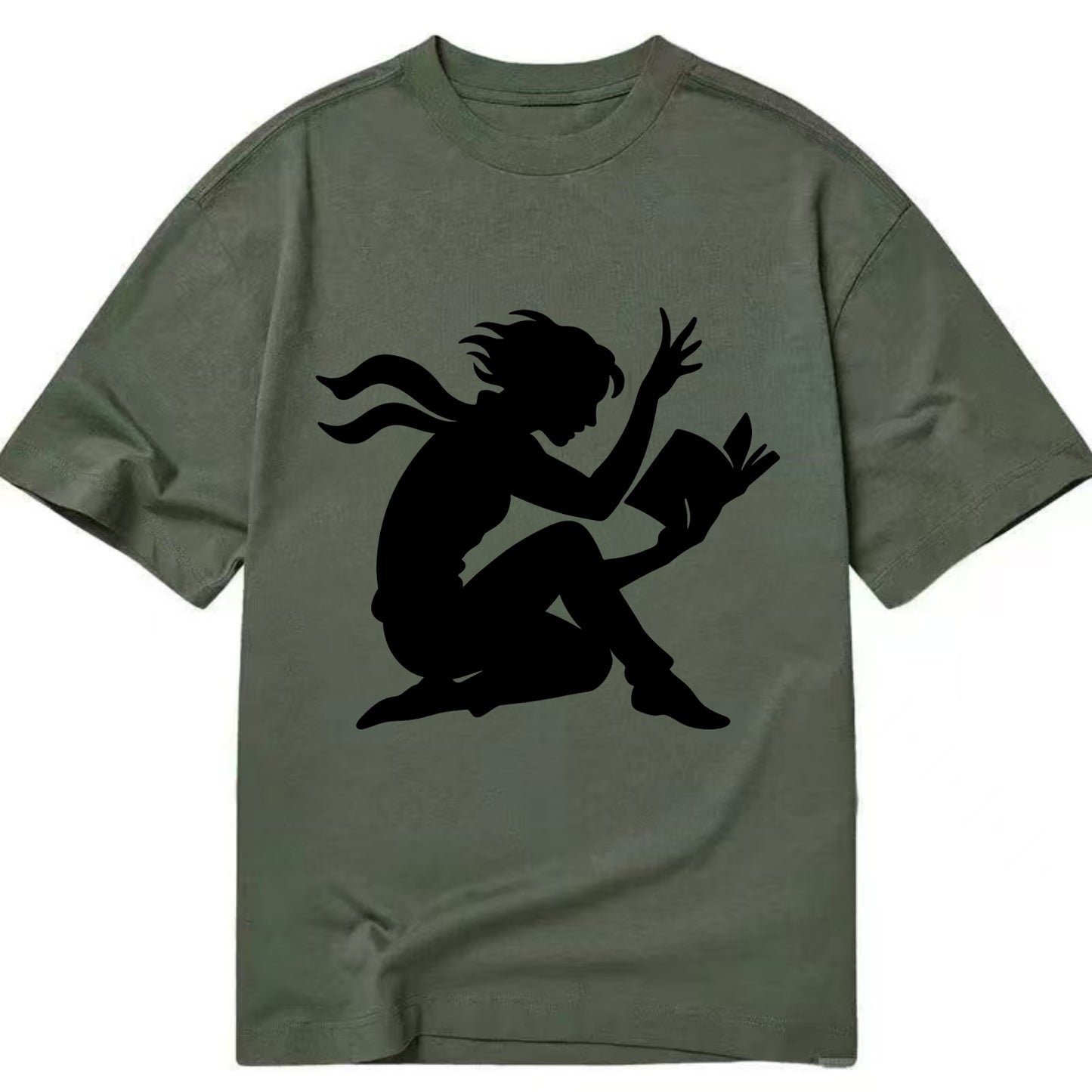 Reader lost in book moment - Classic T-shirt - Army Green