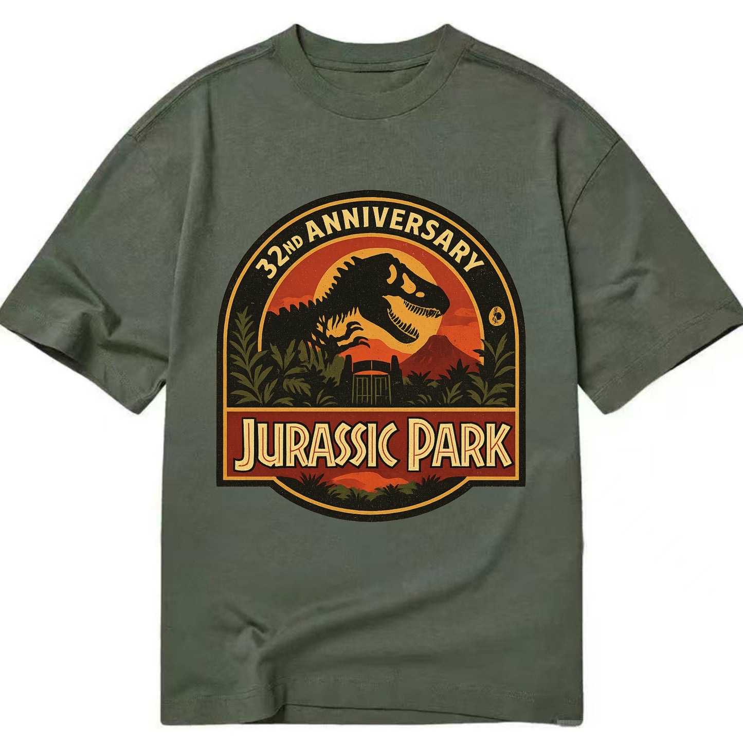 Jurassic Park 32nd Anniversary - Classic T-shirt - Army Green
