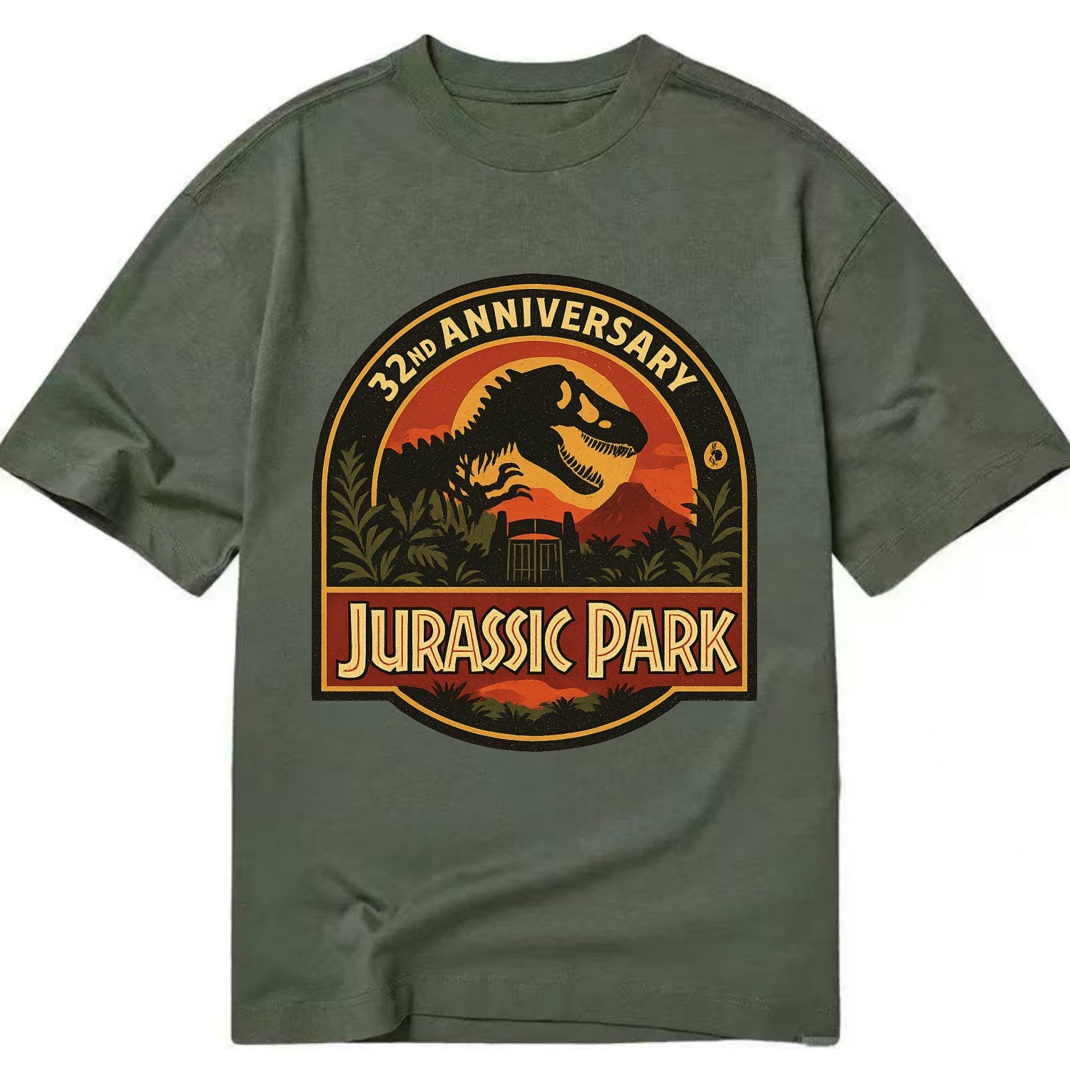 Jurassic Park 32nd Anniversary - Classic T-shirt - Army Green