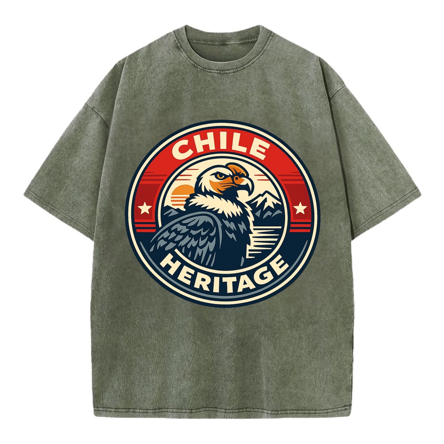 Andean Spirit Emblem - Vintage T-shirt - Army Green