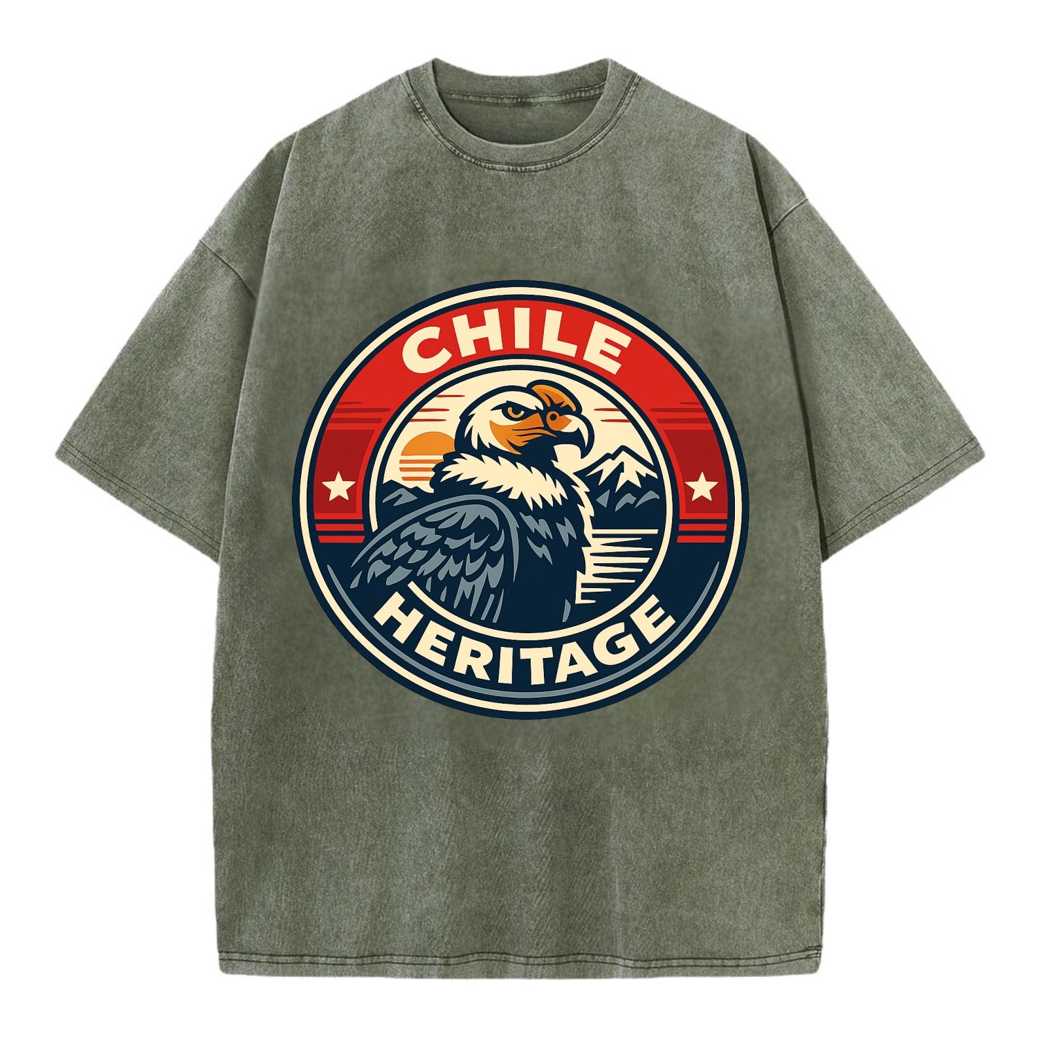 Andean Spirit Emblem - Vintage T-shirt - Army Green