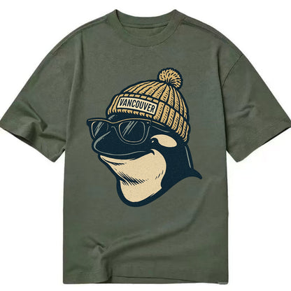 Vancouver Orca wearing Vancouver beanie - Classic T-shirt - Army Green