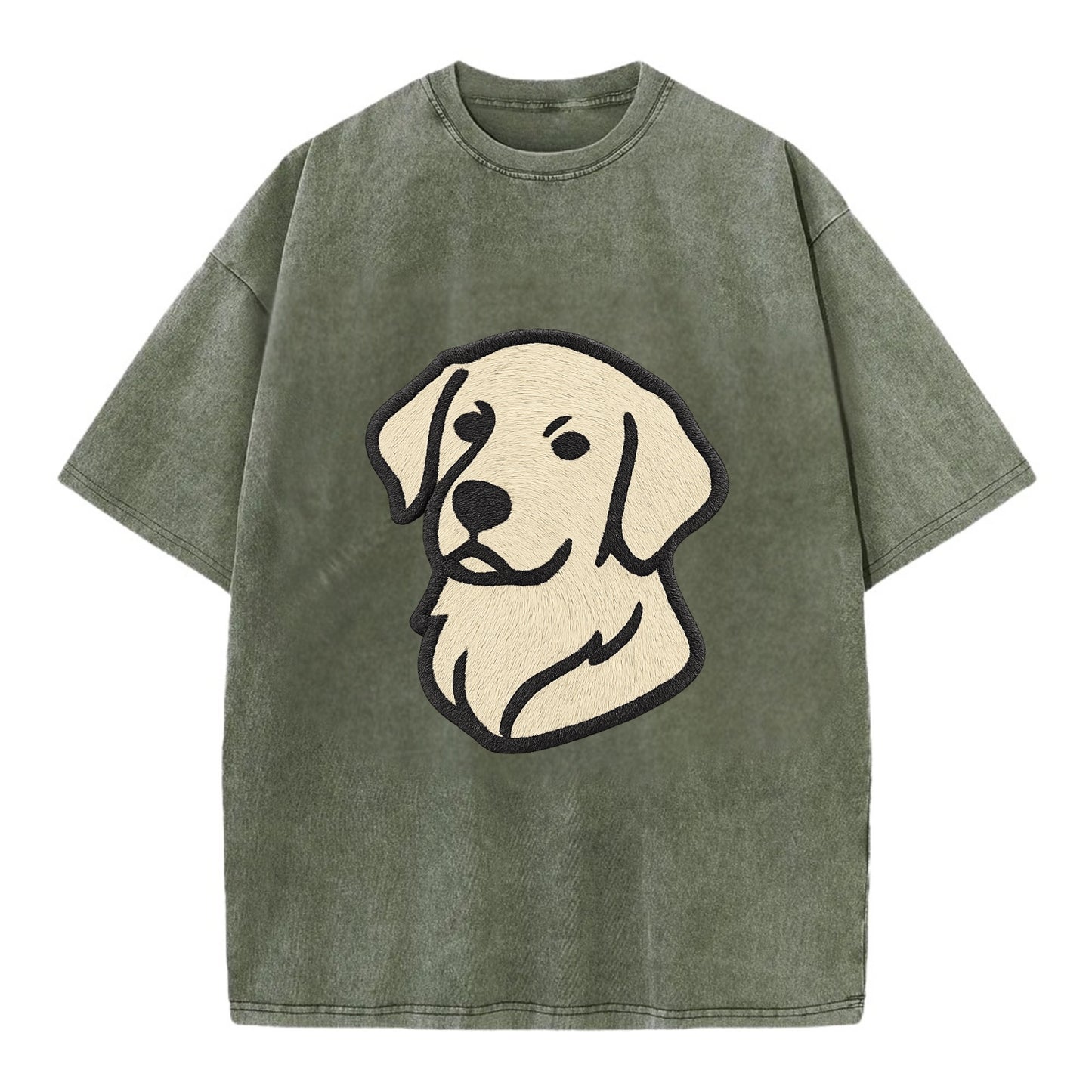 Golden Retriever - Head tilt curious pos Vintage T-shirt - Army Green