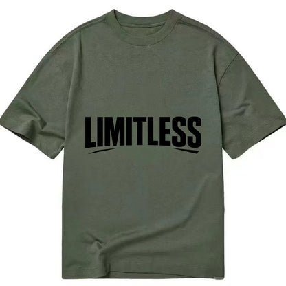 Bold typography design - "LIMITLESS" - no boundaries, infinite potential - Classic T-shirt - Army Green