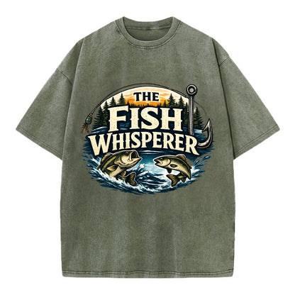 The Fish Whisperer - Vintage T-shirt - Army Green