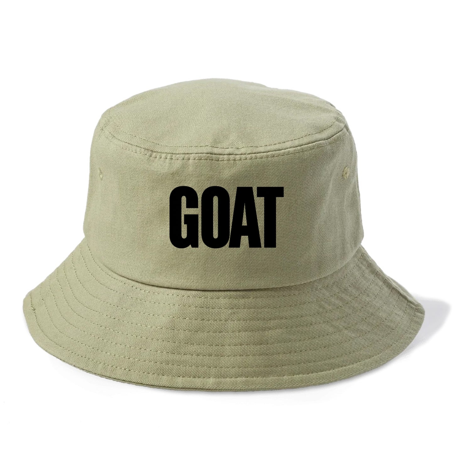 Bold typography design - "GOAT" - greatest of all time - Bucket Hat - Army Green