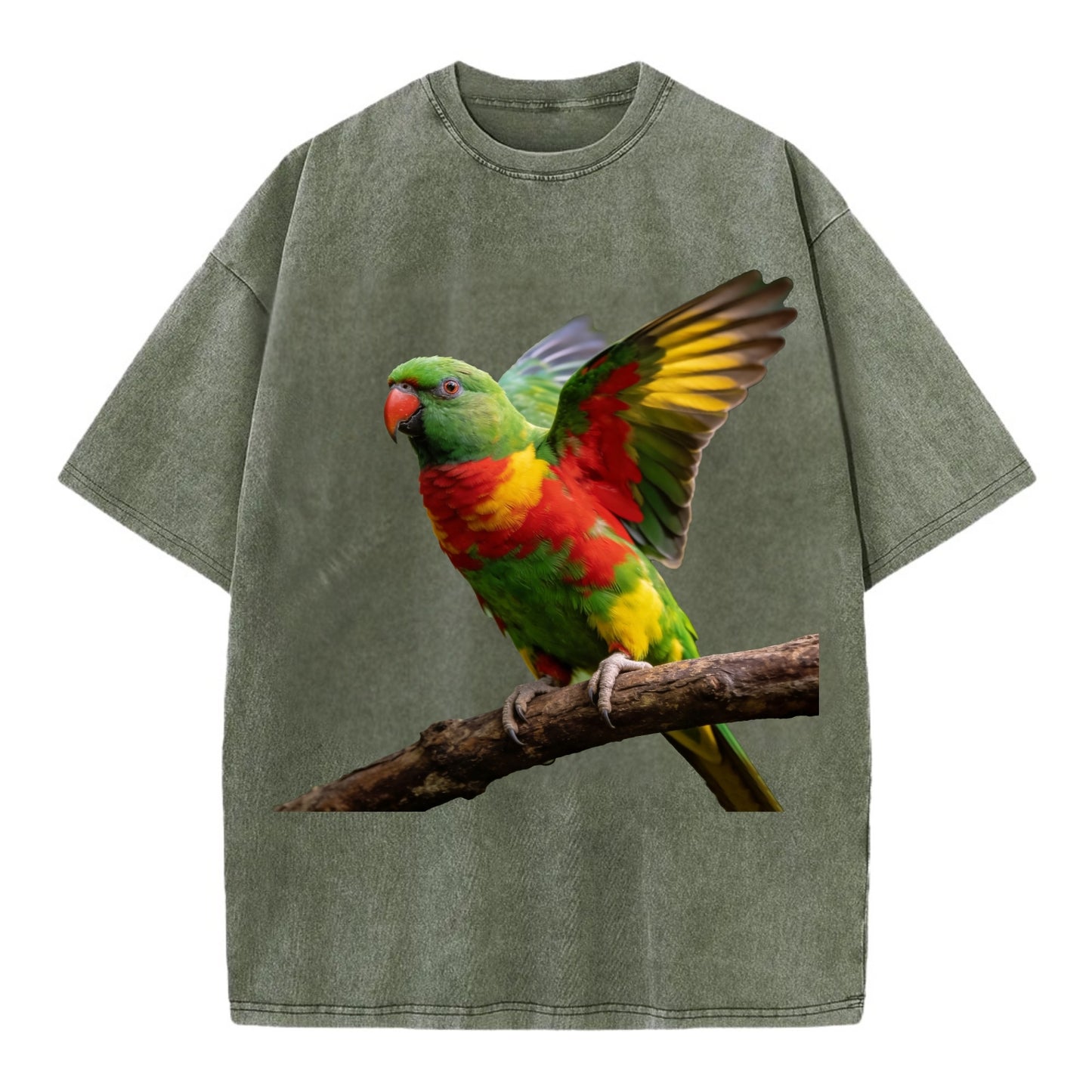 Parrot - Vintage T-shirt - Army Green