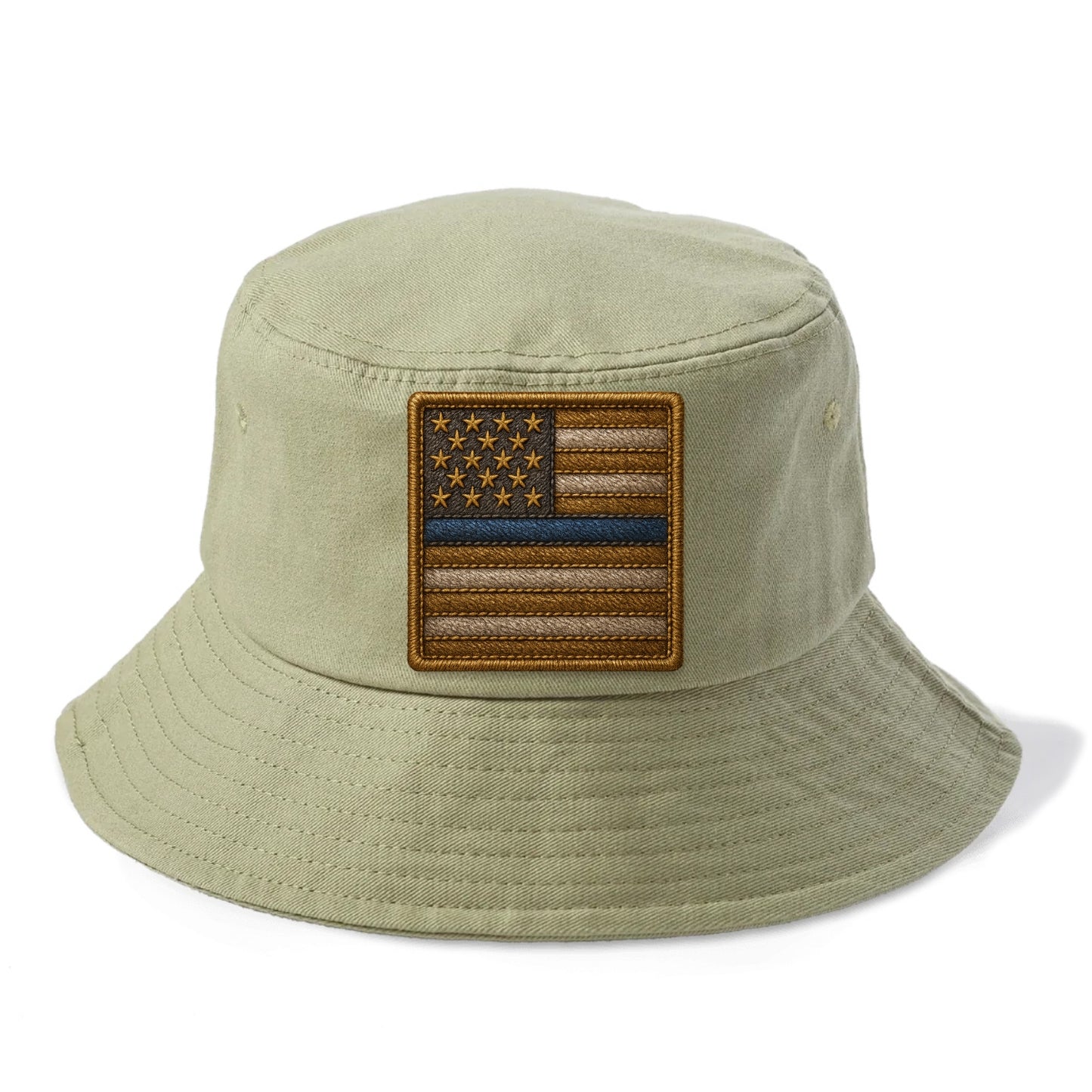 Thin Blue Line  - Bucket Hat - Army Green