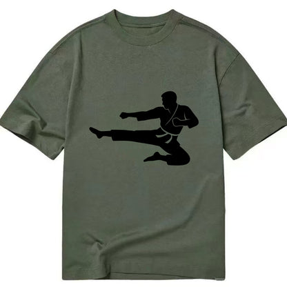 Martial artist flying kick - Classic T-shirt - Army Green