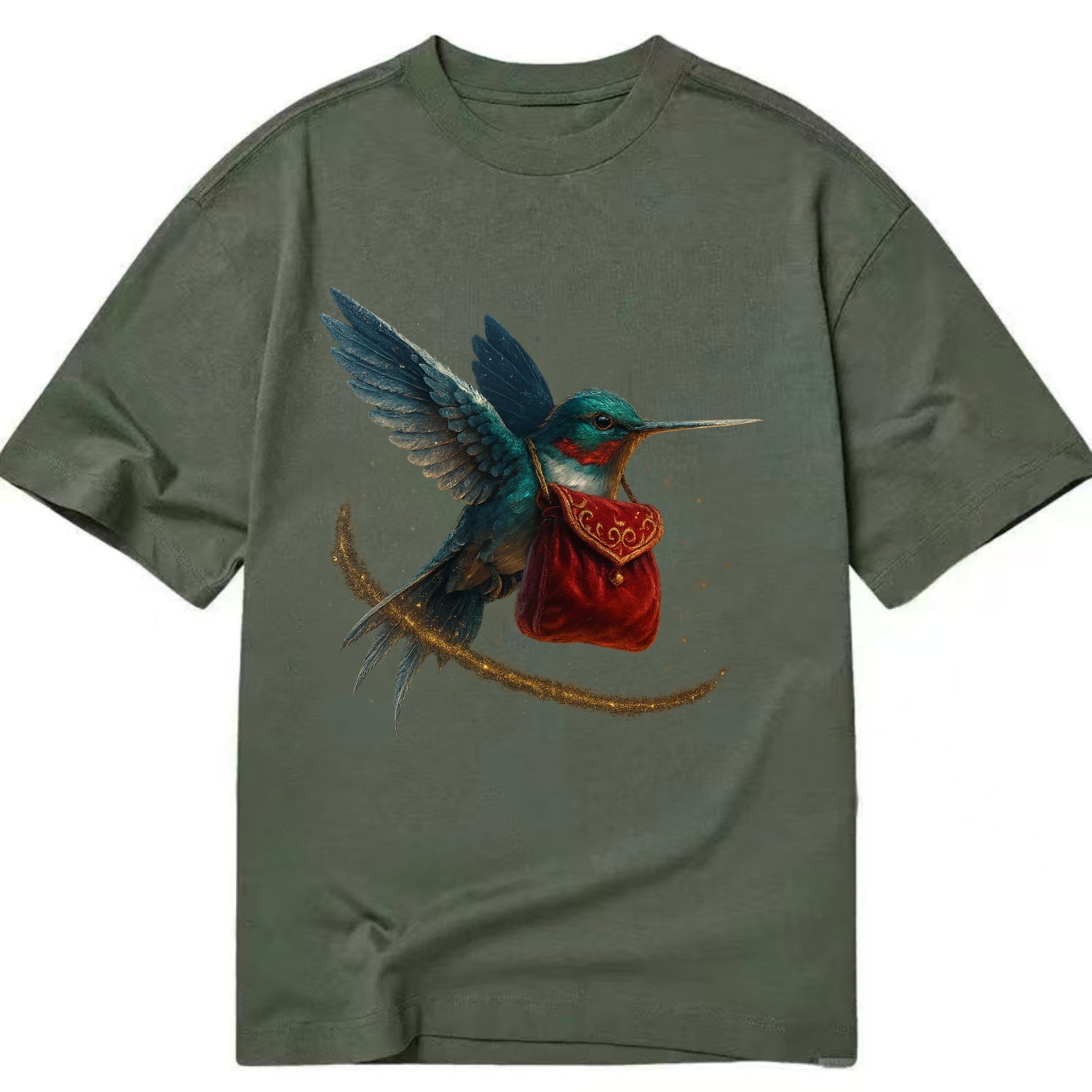 Frostbite Hummingbird Courier  - Classic T-shirt - Army Green