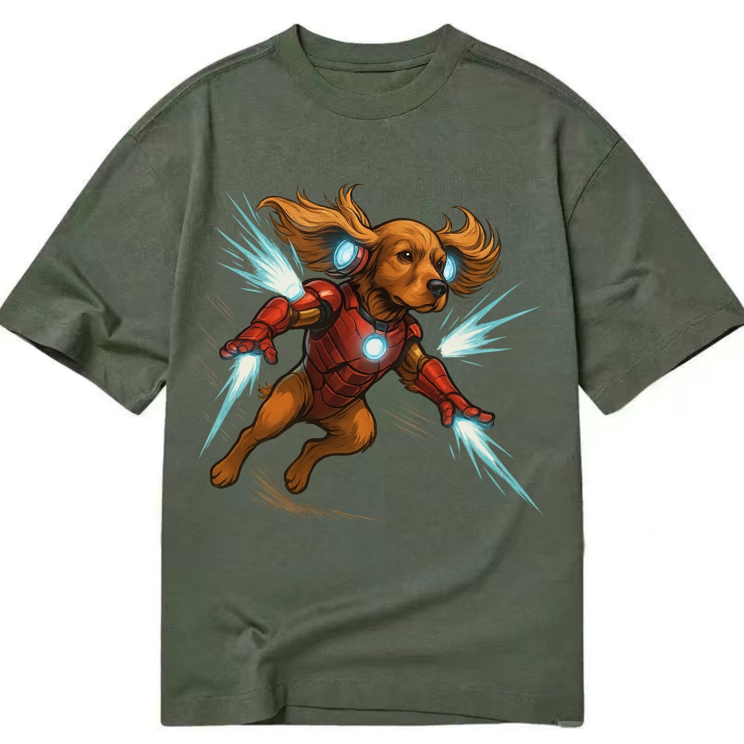 Cocker Spaniel Iron Man  - Classic T-shirt - Army Green