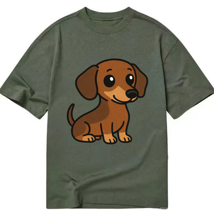 Dachshund - Long body profile view - Classic T-shirt - Army Green