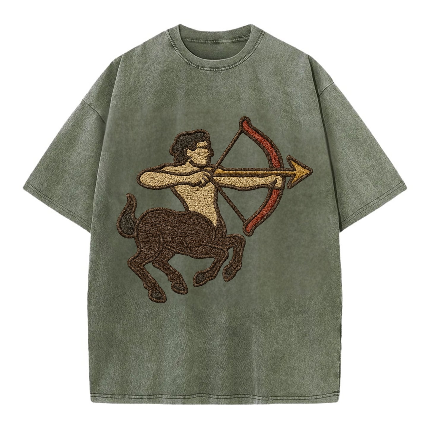 Sagittarius Arrow  - Vintage T-shirt - Army Green