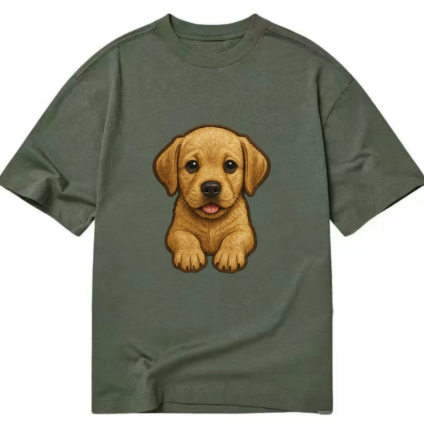 Baby Labrador Retriever Puppy - yellow/black/chocolate, soulful eyes, soft ears, - Classic T-shirt - Army Green