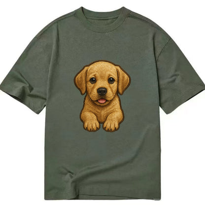 Baby Labrador Retriever Puppy - yellow/black/chocolate, soulful eyes, soft ears, - Classic T-shirt - Army Green