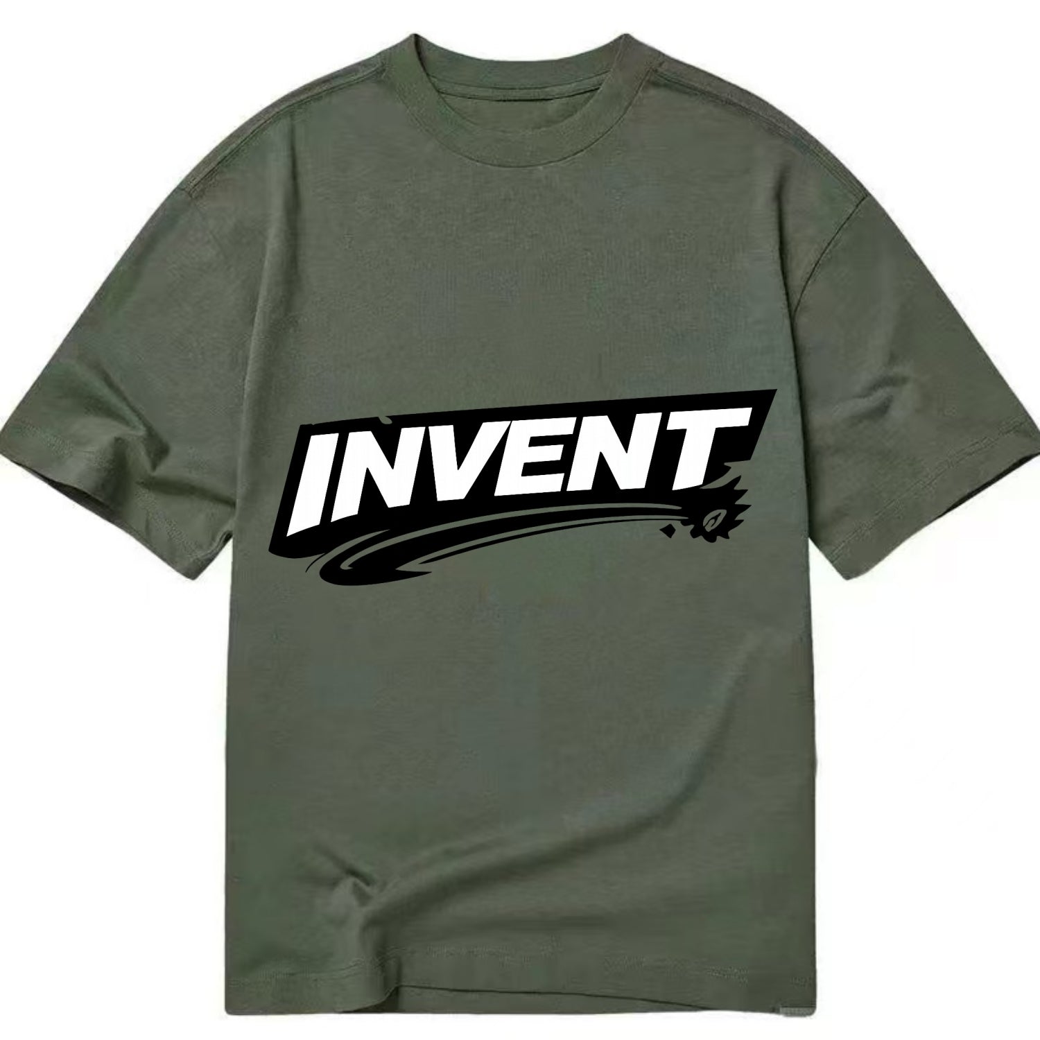 Bold typography design - "INVENT" - creating new things, originating - Classic T-shirt - Army Green