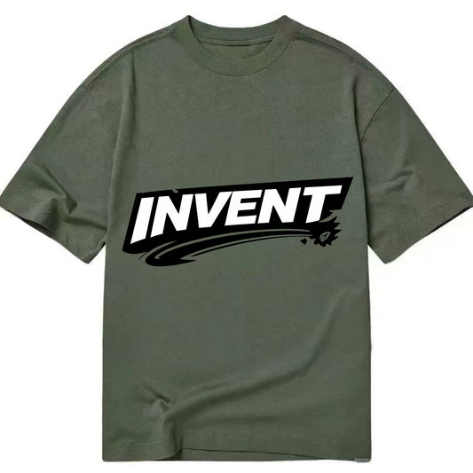 Bold typography design - "INVENT" - creating new things, originating - Classic T-shirt - Army Green