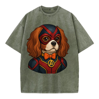 Cavalier King Charles Friendly Hero  - V Vintage T-shirt - Army Green