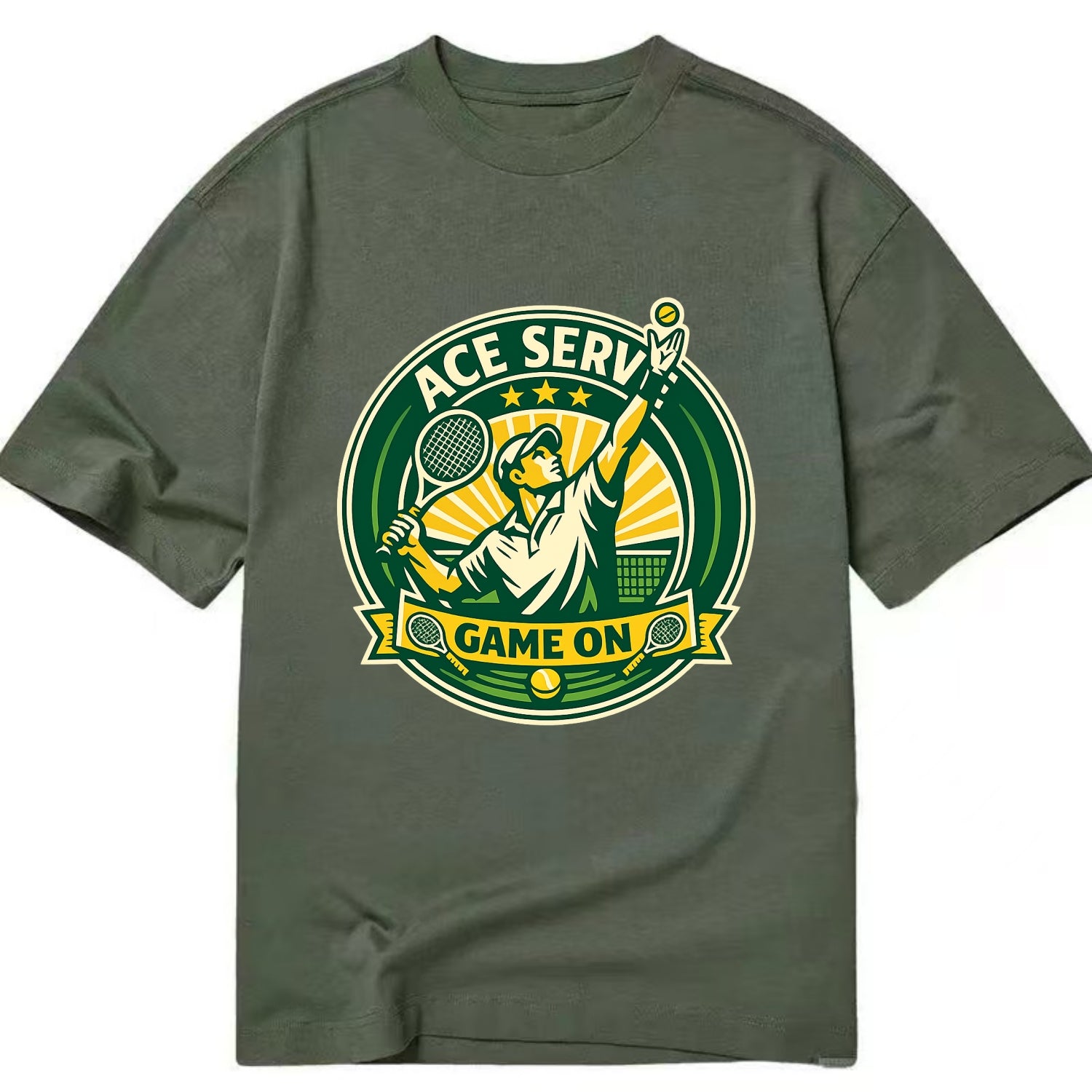 Serving Ace Emblem - Classic T-shirt - Army Green