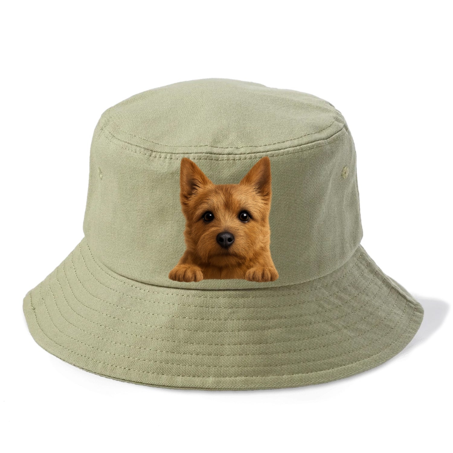 Norwich Terrier  - Bucket Hat - Army Green