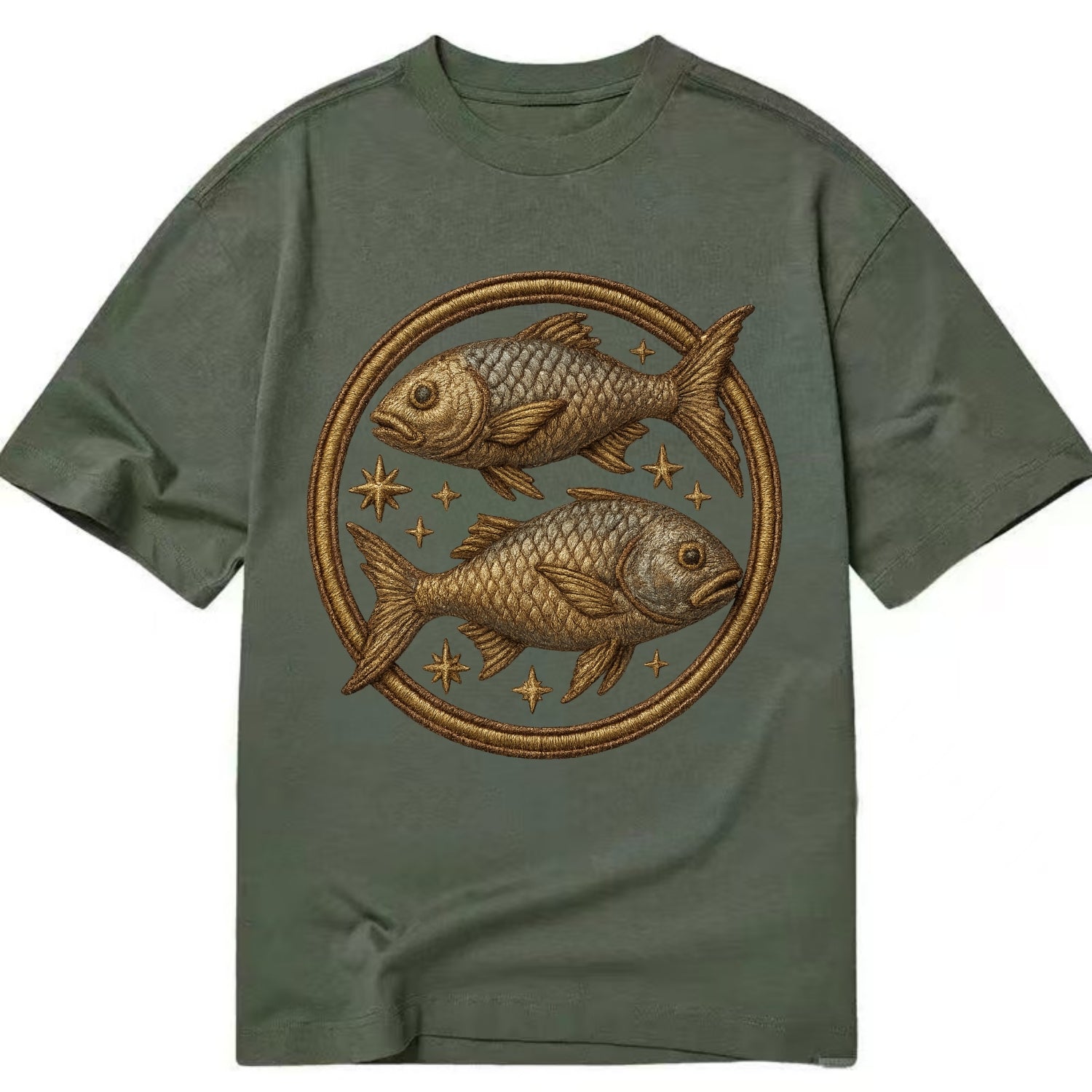 Pisces Fish  - Classic T-shirt - Army Green