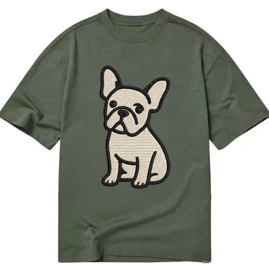 French Bulldog - Head tilt one ear up - Classic T-shirt - Army Green