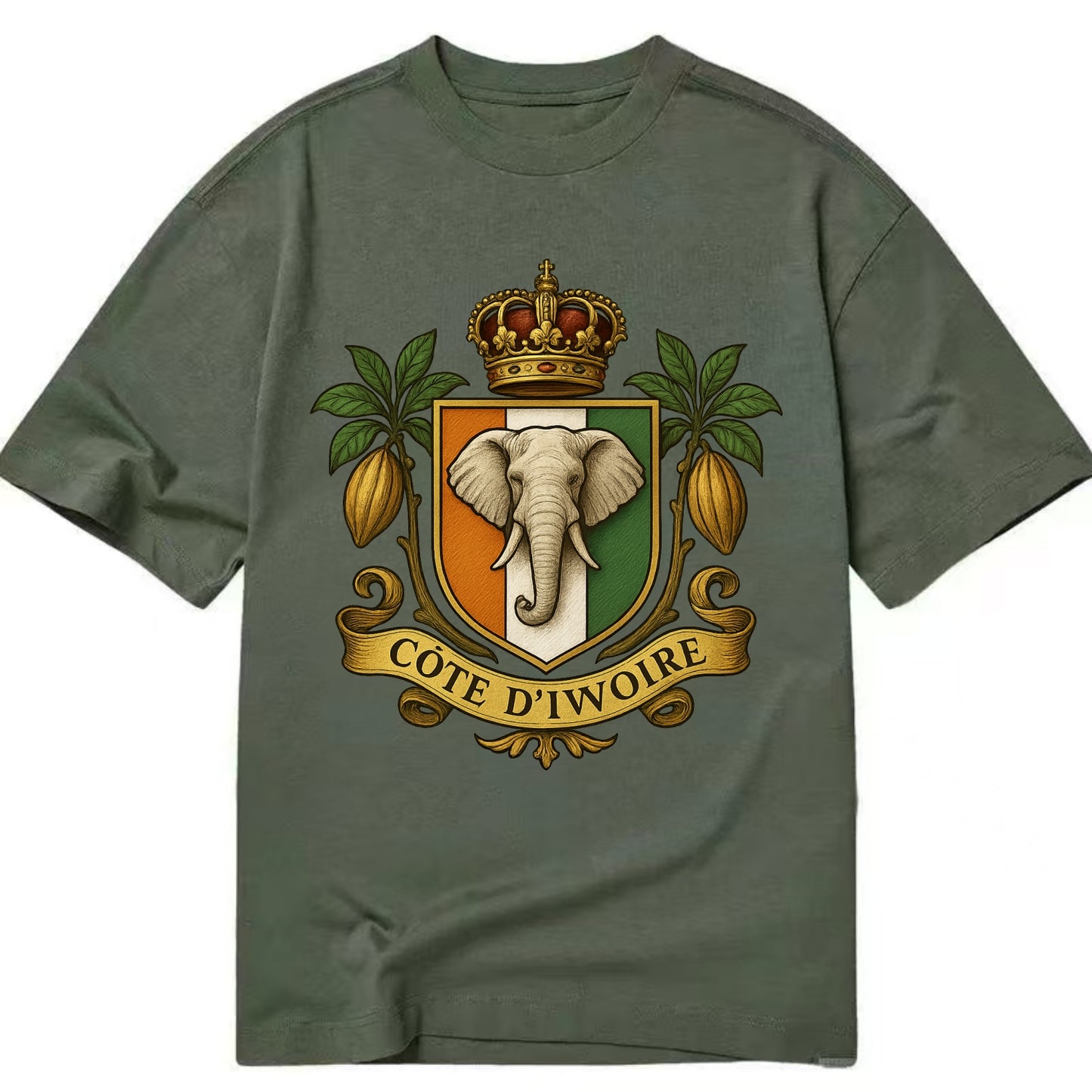 Ivory Coast Royal Logo  - Classic T-shirt - Army Green