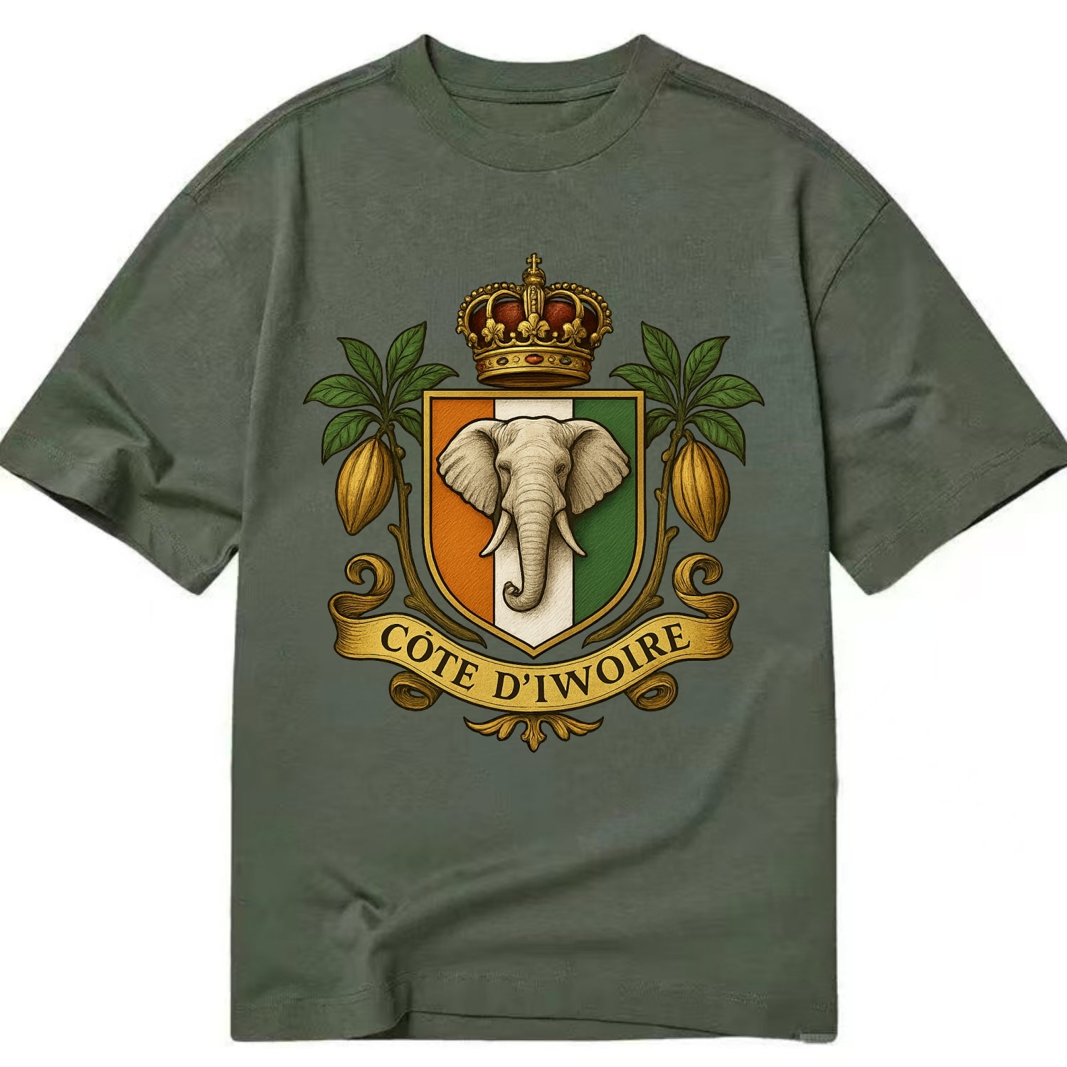 Ivory Coast Royal Logo  - Classic T-shirt - Army Green