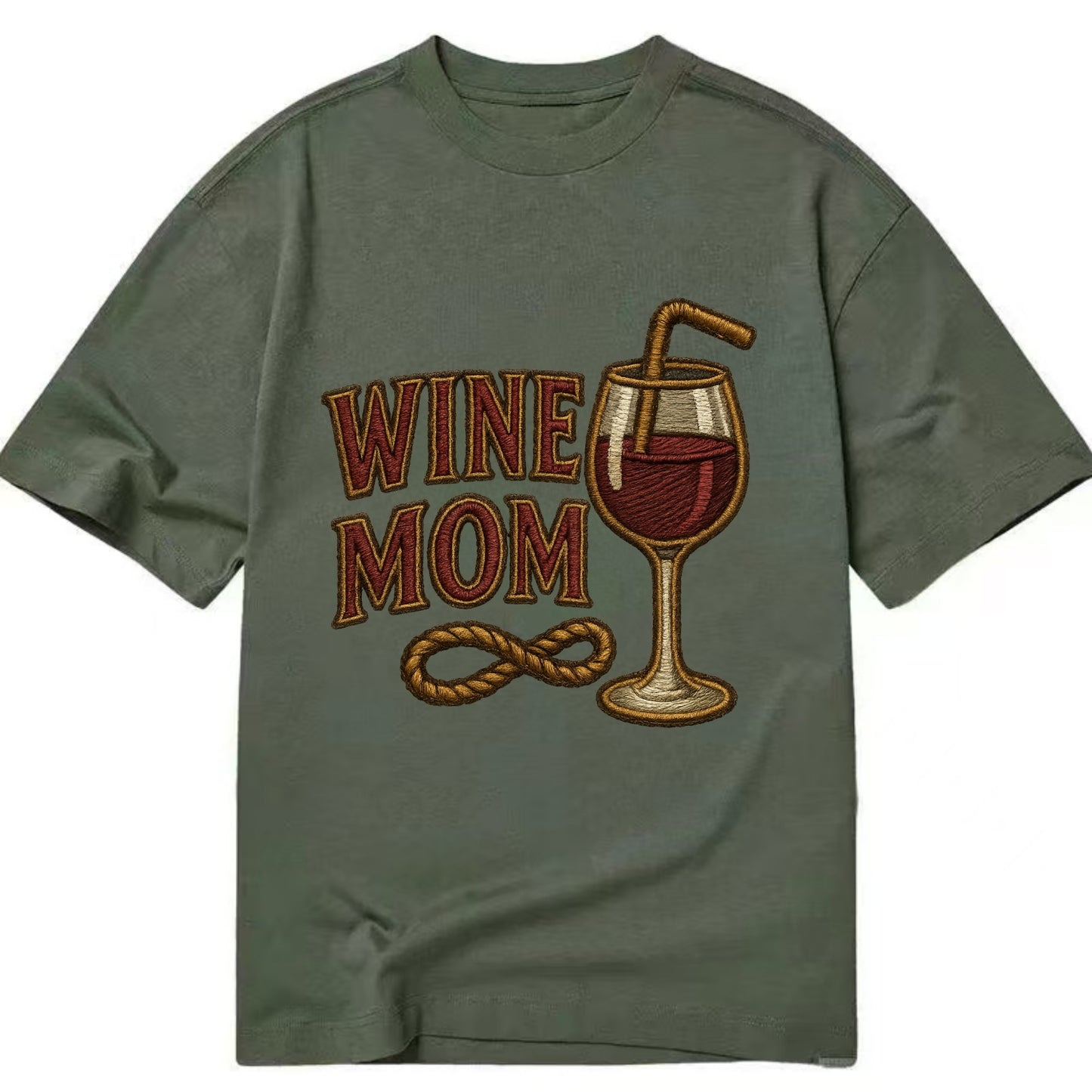 Wine Mom  - Classic T-shirt - Army Green