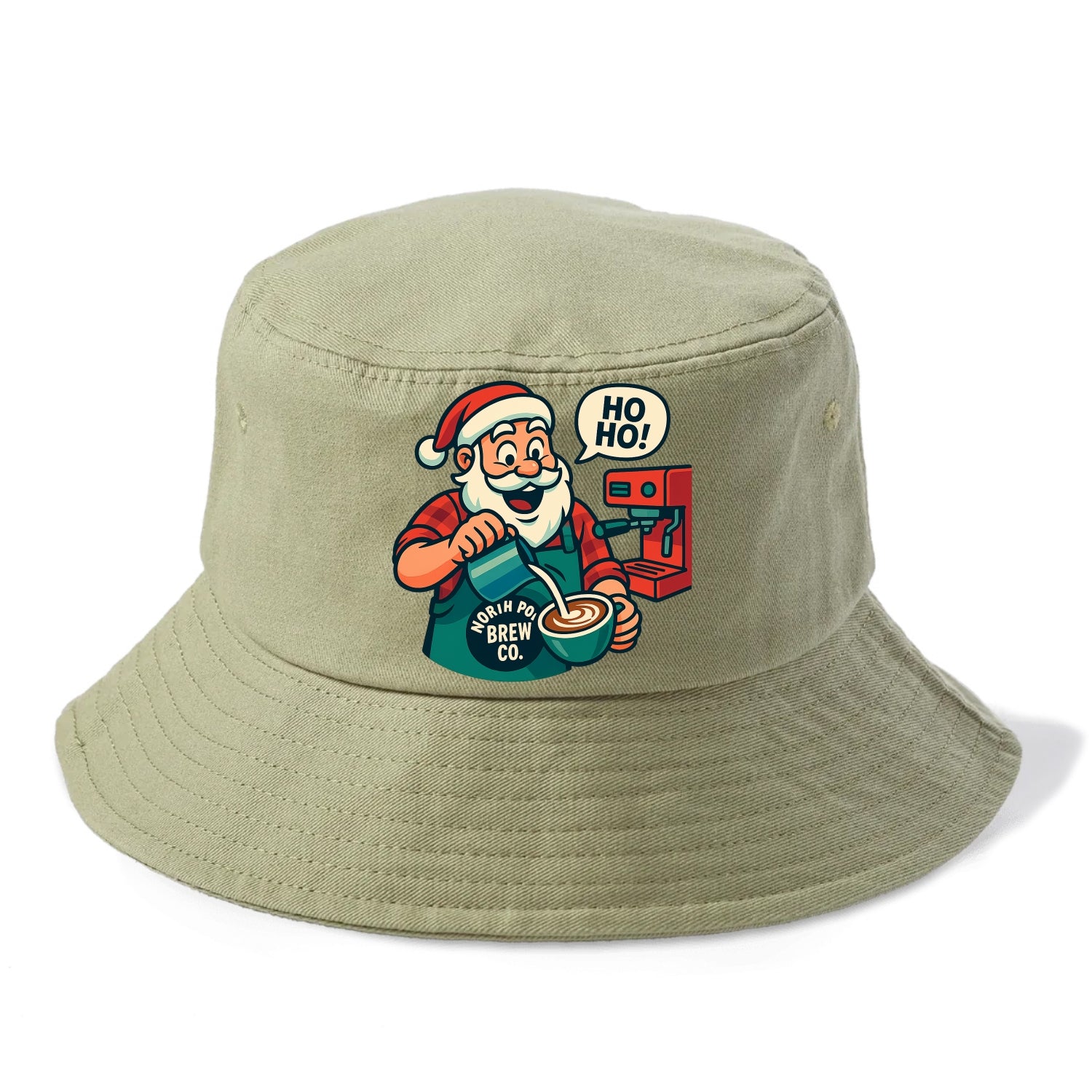 Santa Barista - Bucket Hat - Army Green