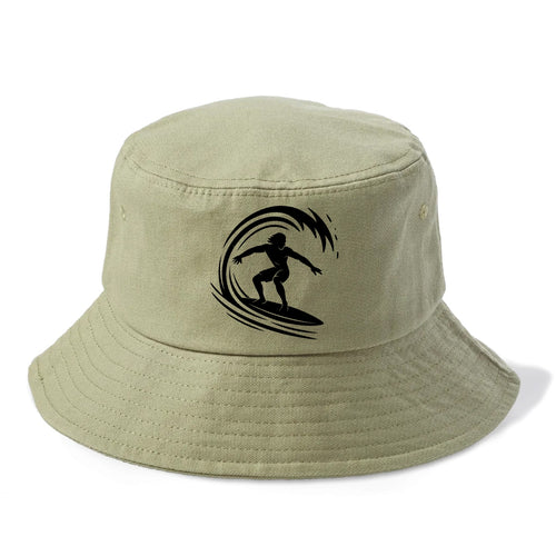 Hawaiian surfer riding big wave - Bucket Hat