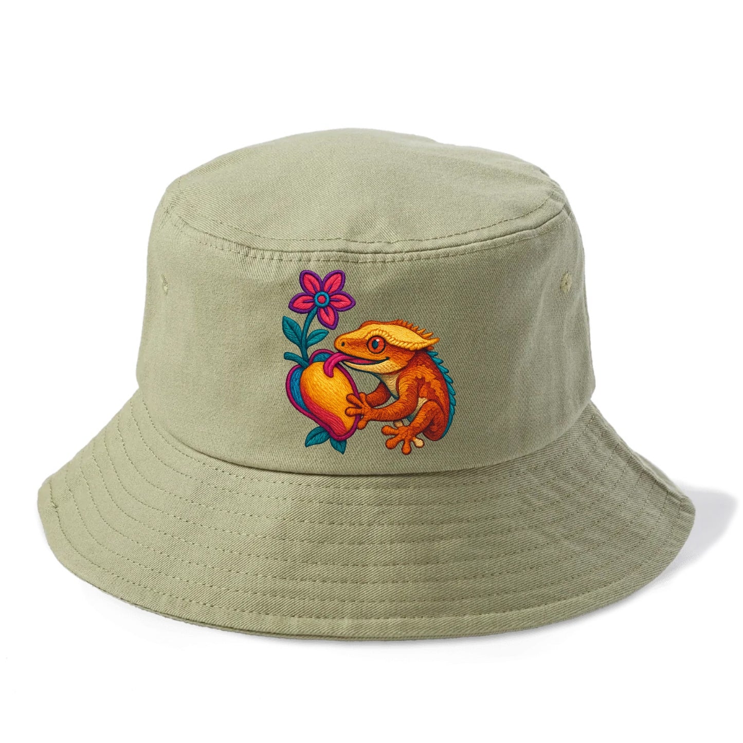 Crested Gecko - Bucket Hat - Army Green